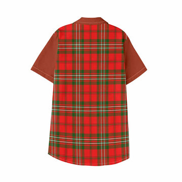 Langlands Tartan Accent Kid Hawaiian Shirt with Family Crest