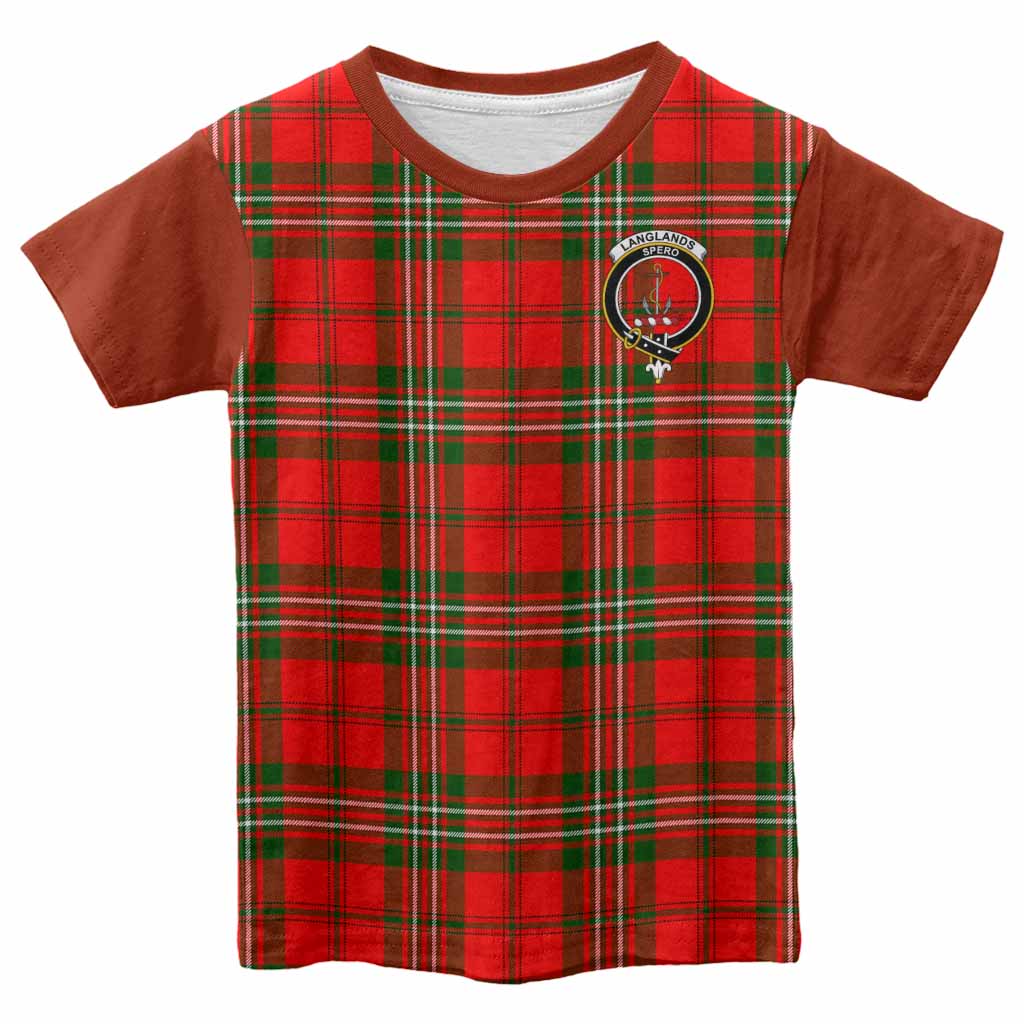 Langlands Tartan Accent Kid T-shirt with Family Crest
