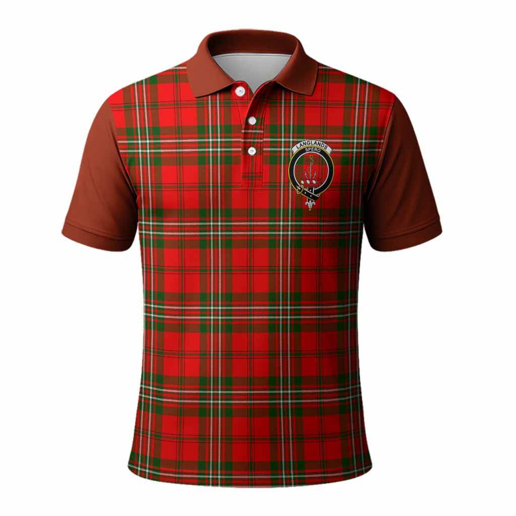 Langlands Tartan Accent Polo Shirt with Family Crest