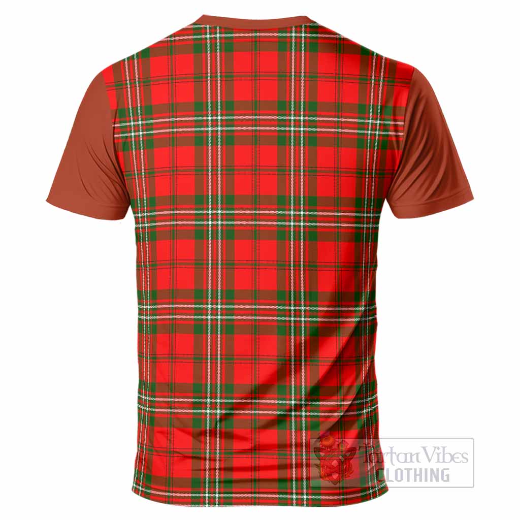Langlands Tartan Accent T-Shirt with Family Crest
