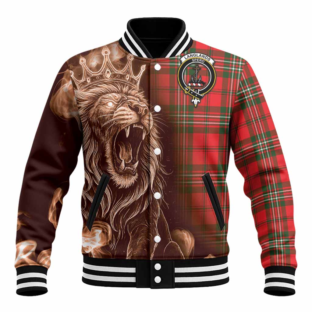Langlands Tartan Baseball Jacket Roaring Lion Heritage