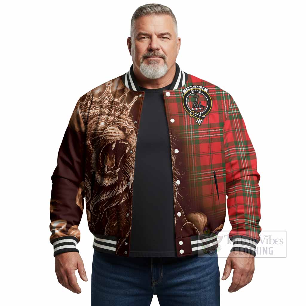 Langlands Tartan Baseball Jacket Roaring Lion Heritage