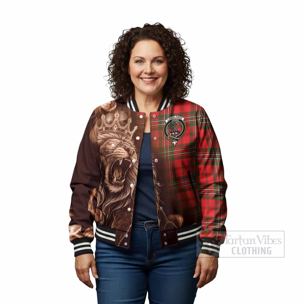 Langlands Tartan Baseball Jacket Roaring Lion Heritage
