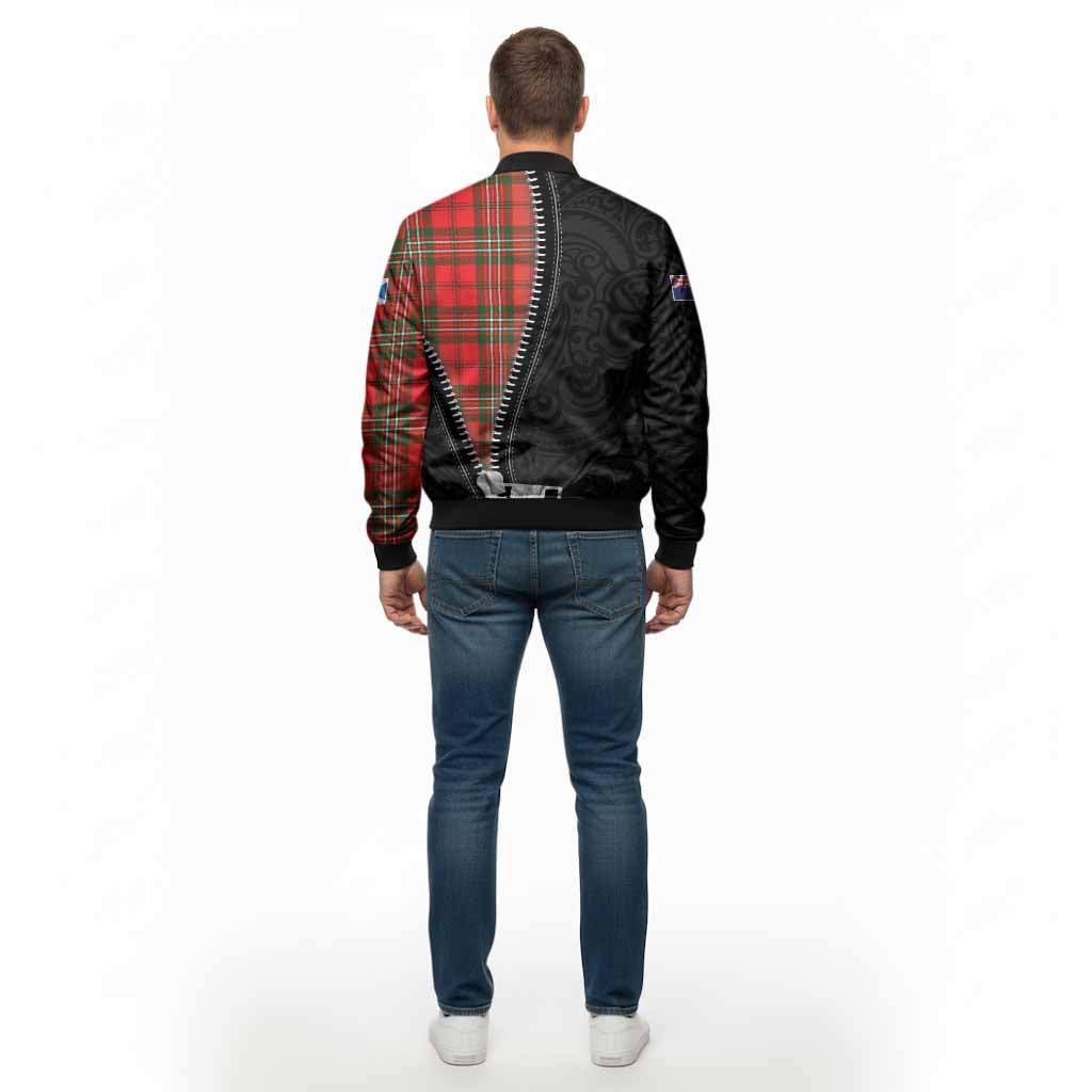 Langlands Tartan Bomber Jacket New Zealand Pattern Unique Zipper Stylized