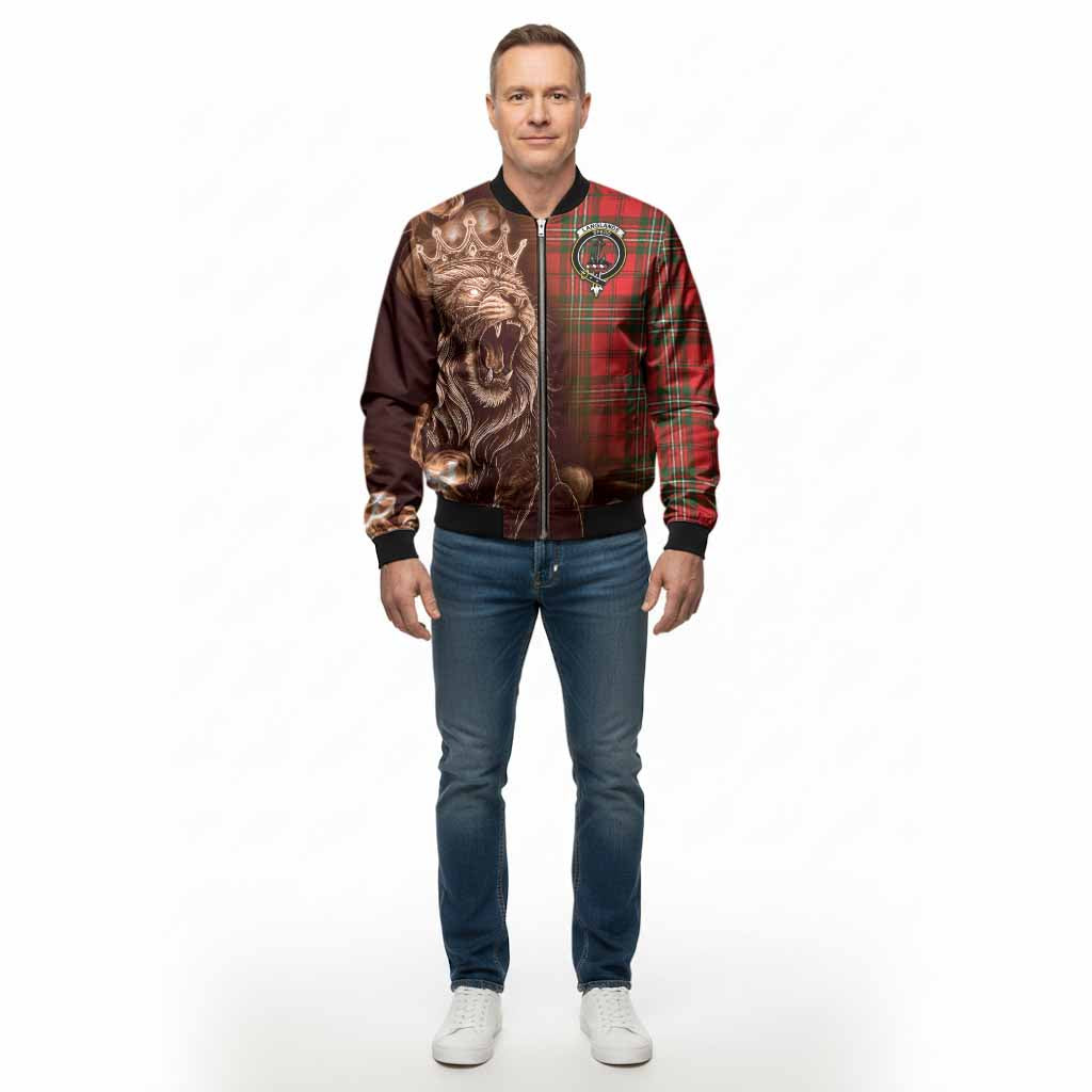 Langlands Tartan Bomber Jacket Roaring Lion Heritage