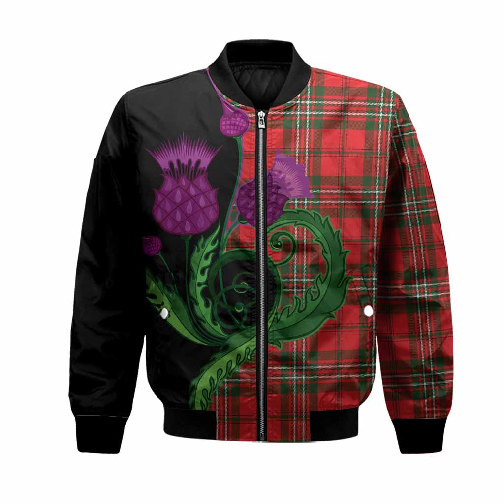 Langlands Tartan Bomber Jacket Traditional Scottish Thistle