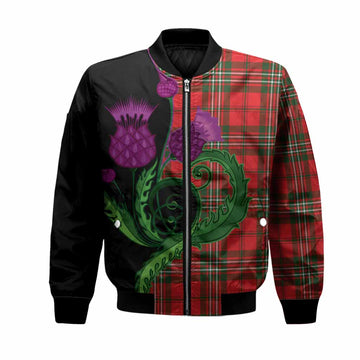 Langlands Tartan Bomber Jacket Traditional Scottish Thistle