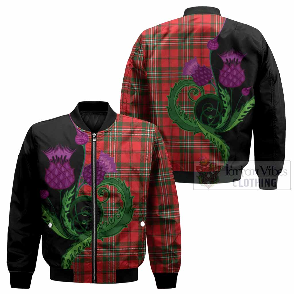 Langlands Tartan Bomber Jacket Traditional Scottish Thistle
