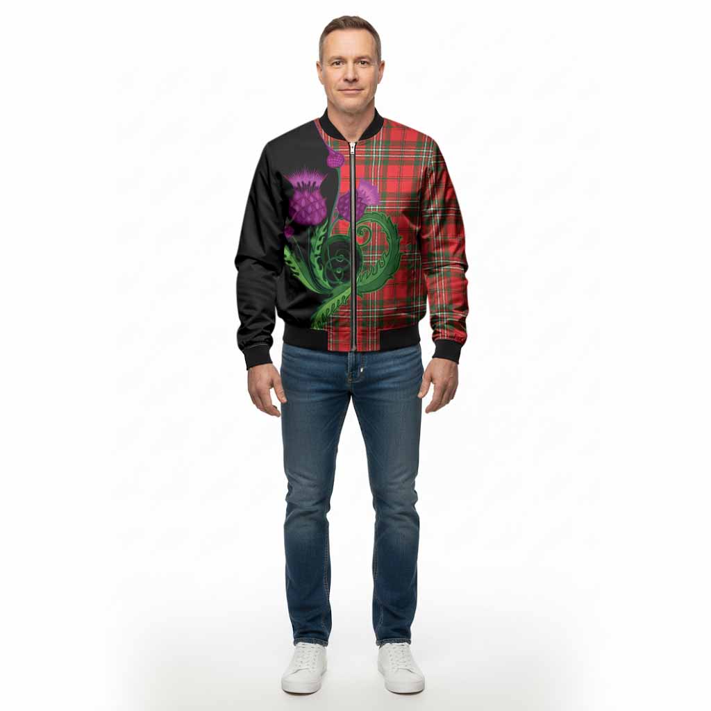 Langlands Tartan Bomber Jacket Traditional Scottish Thistle