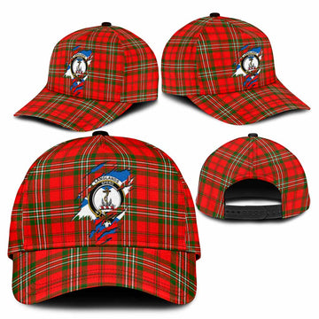 Langlands Tartan Classic Cap with Family Crest In Me Style