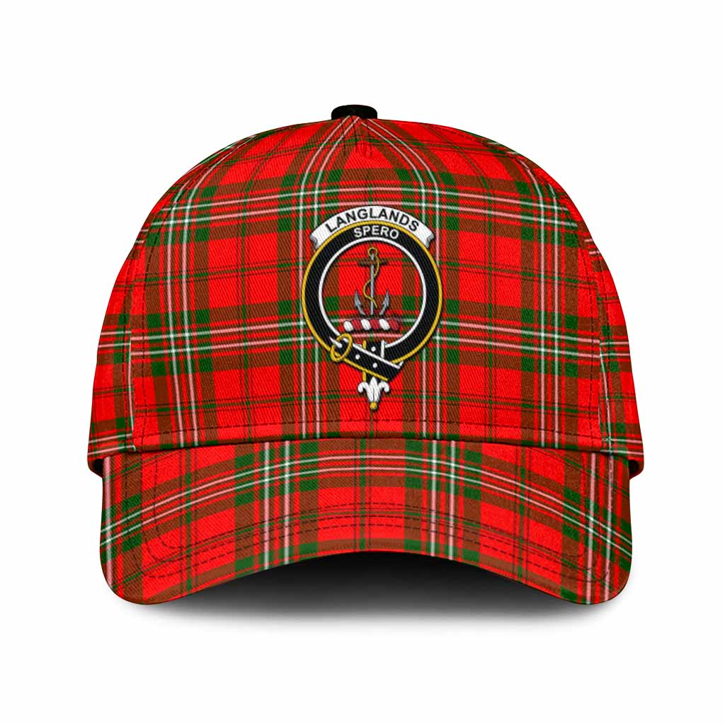 Langlands Tartan Classic Cap with Family Crest