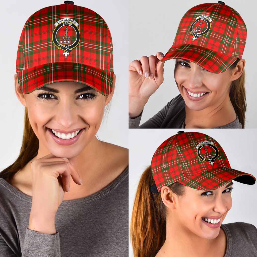 Langlands Tartan Classic Cap with Family Crest