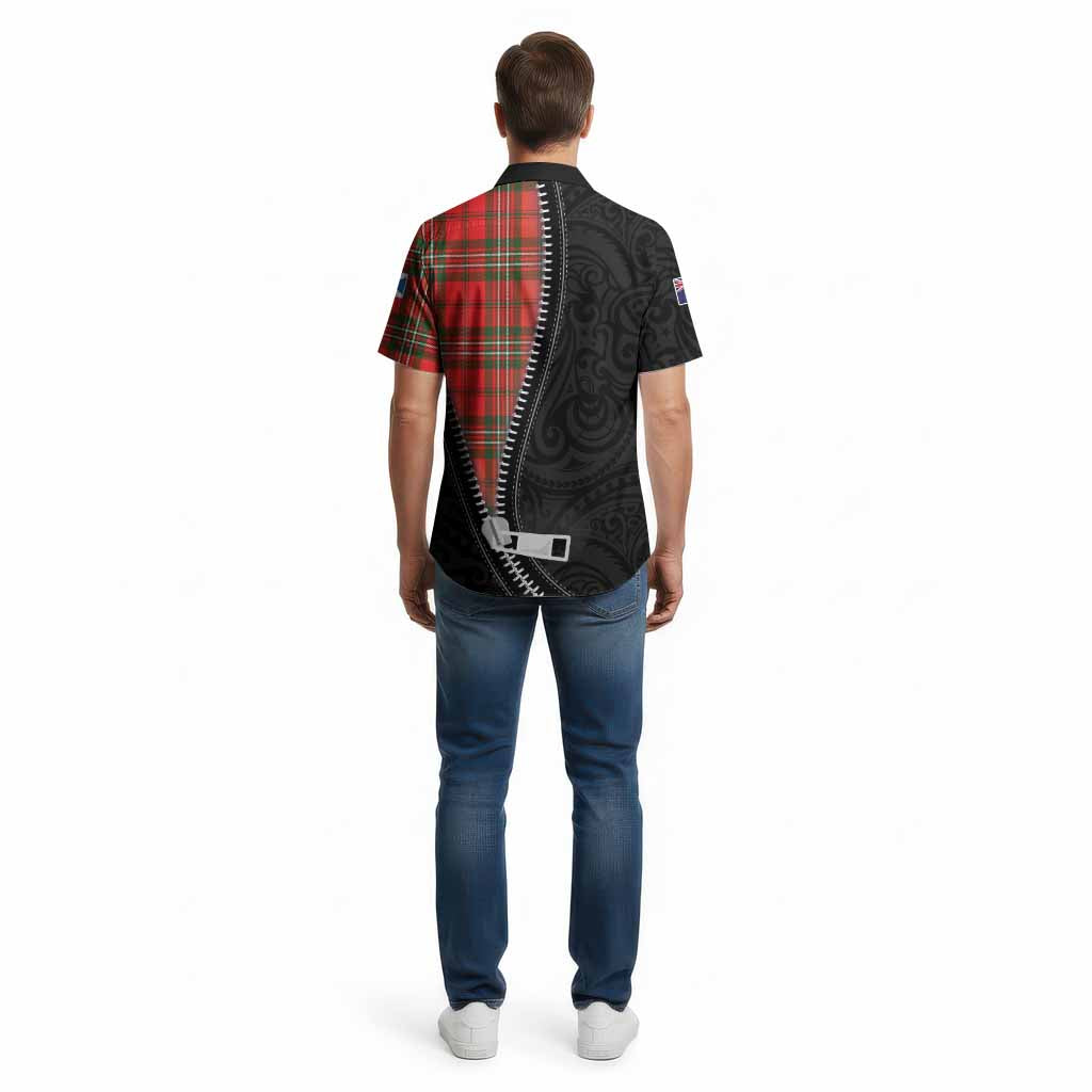 Langlands Tartan Cotton Hawaiian Shirt New Zealand Pattern Unique Zipper Stylized