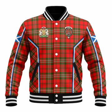 Langlands Tartan Crest Baseball Jacket Scotland Coat of Arm Flag Style - Tartan Vibes Clothing