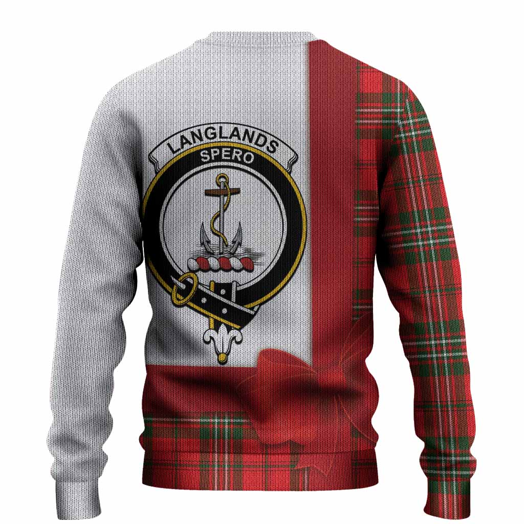 Langlands Tartan Crest Christmas Christmas Ugly Sweater Highland Cow Bagpipes Coquette Bow Style