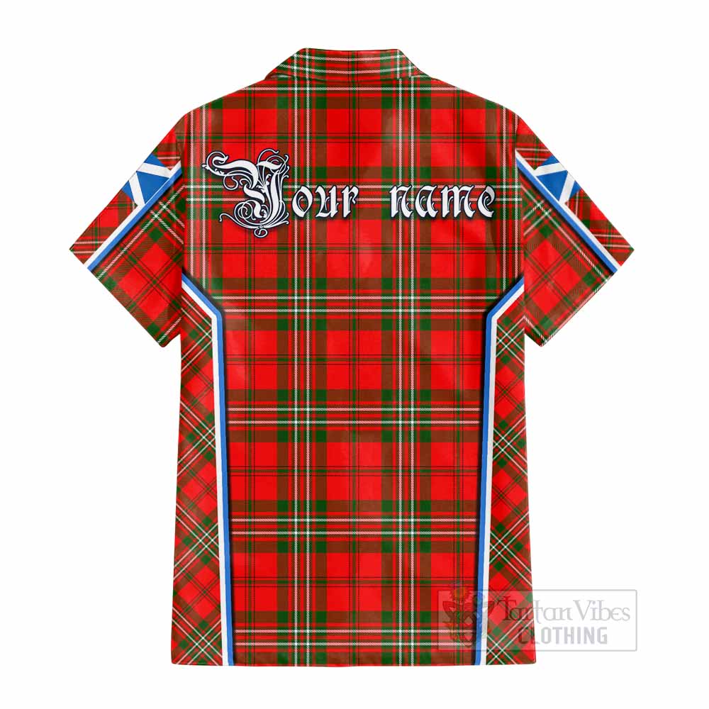 Langlands Tartan Crest Cotton Hawaiian Shirt Scotland Coat of Arm Flag Style - Tartan Vibes Clothing
