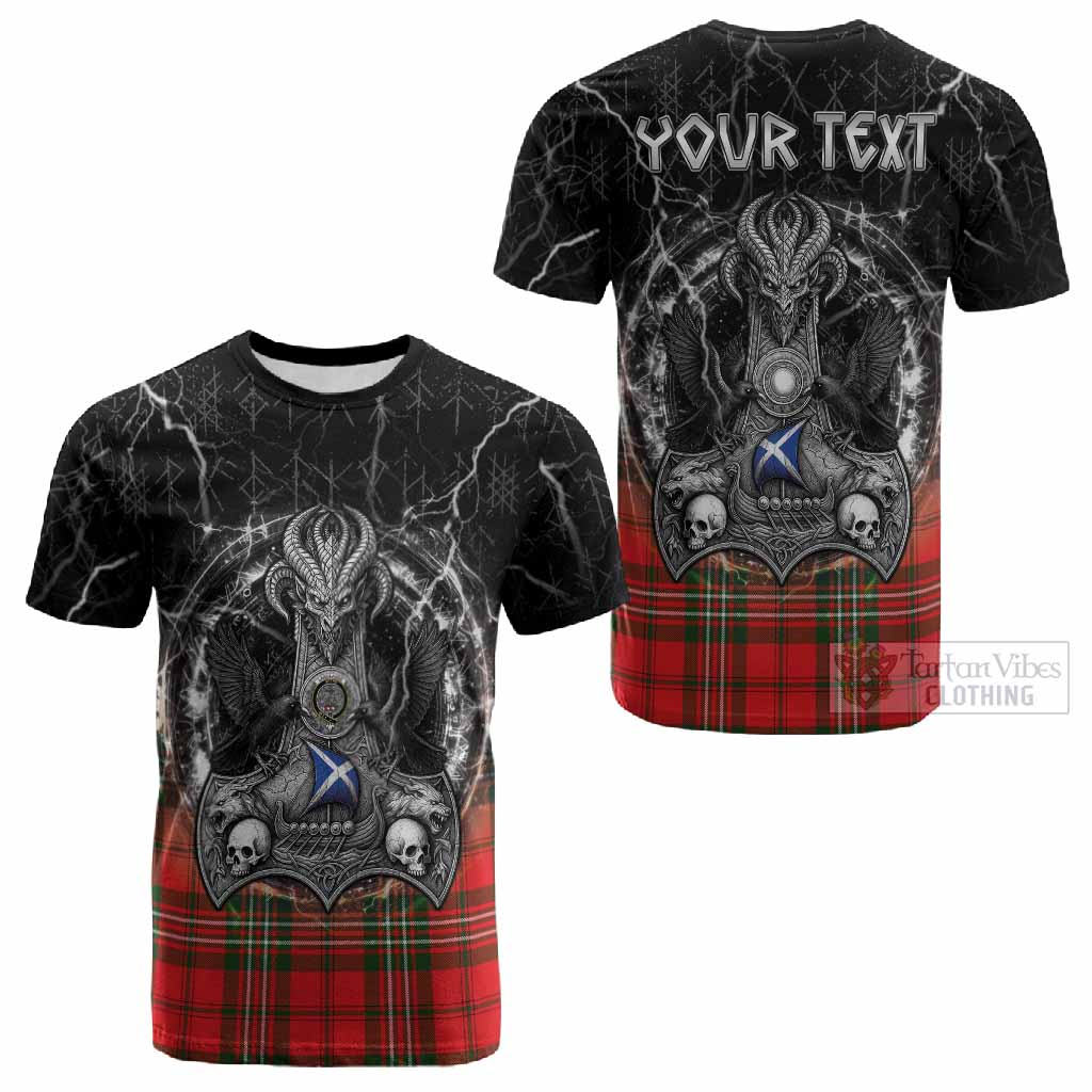 Langlands Tartan Crest Cotton T-shirt Celtic Odin's Raven Legacy