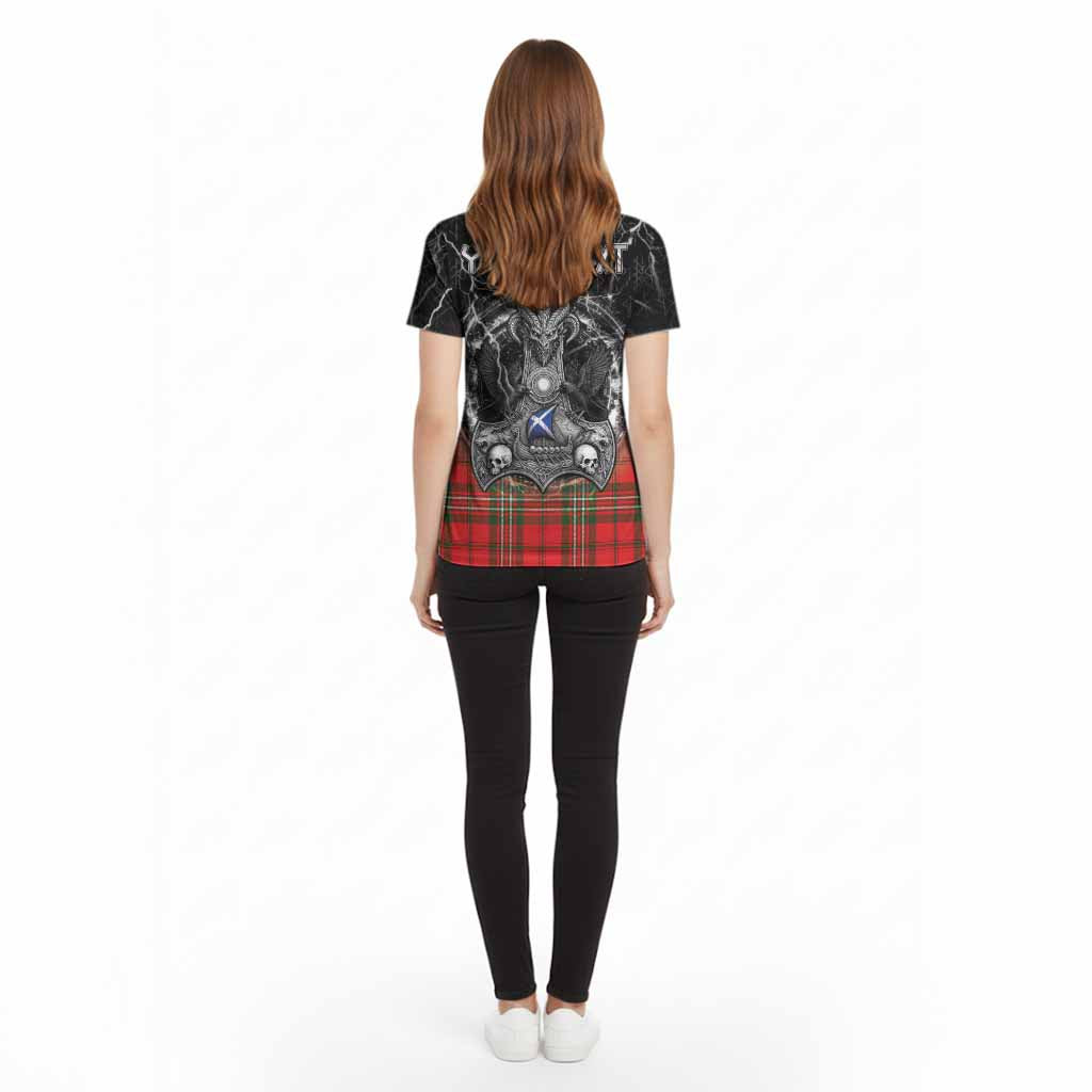 Langlands Tartan Crest Cotton T-shirt Celtic Odin's Raven Legacy