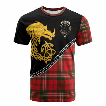 Langlands Tartan Crest Cotton T-shirt Legendary Dragon Knot Half Style