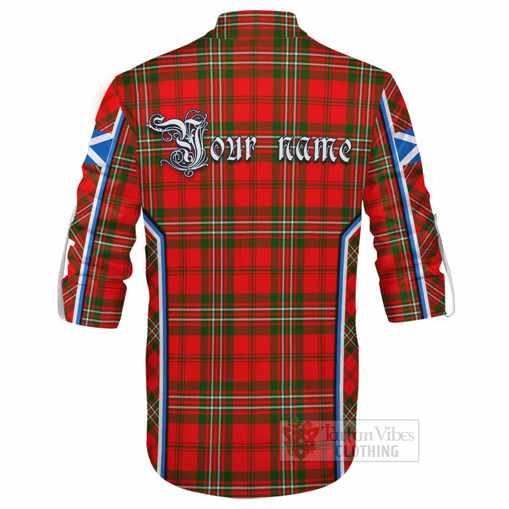Langlands Tartan Crest Ghillie Kilt Shirt Scotland Coat of Arm Flag Style - Tartan Vibes Clothing