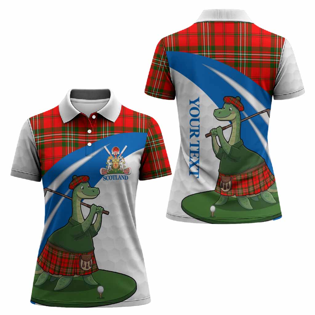 Langlands Tartan Crest Golf Nessie Women Polo Shirt Loch Ness Monster Sporty Style