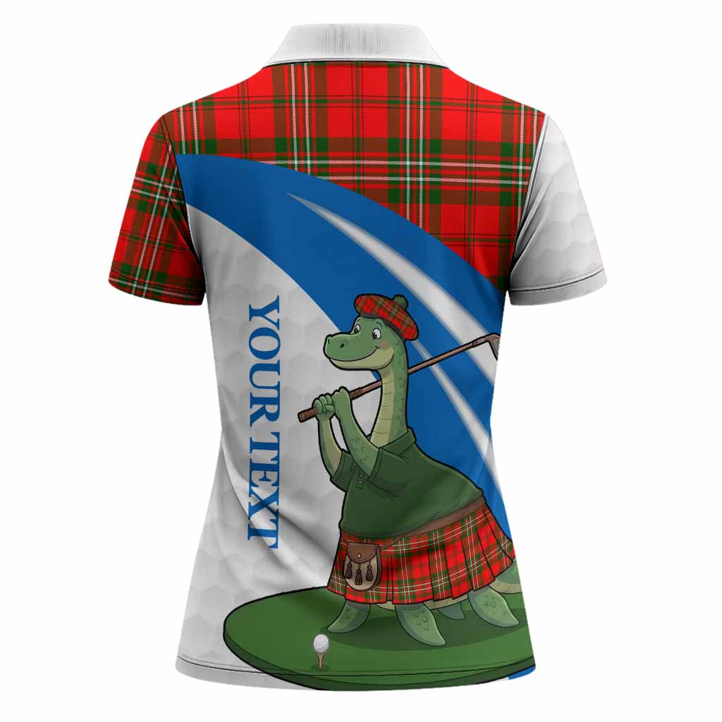 Langlands Tartan Crest Golf Nessie Women Polo Shirt Loch Ness Monster Sporty Style