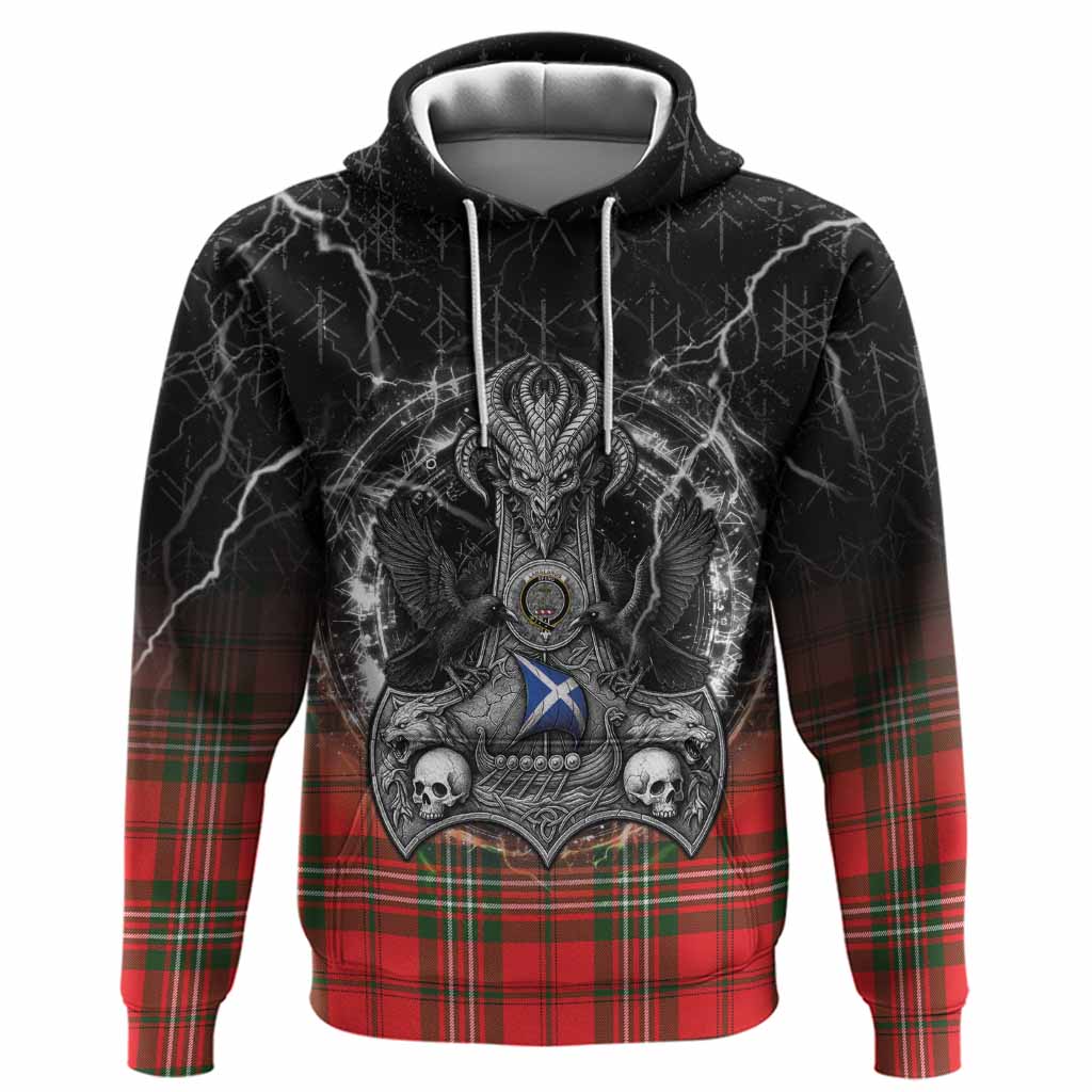 Langlands Tartan Crest Hoodie Celtic Odin's Raven Legacy