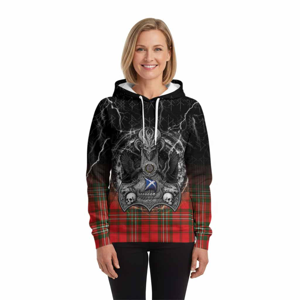 Langlands Tartan Crest Hoodie Celtic Odin's Raven Legacy
