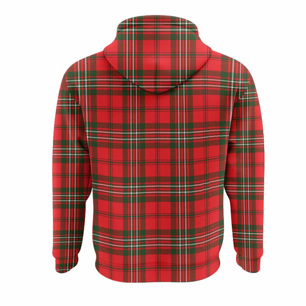 Langlands Tartan Crest Hoodie Ferocious Lion Style