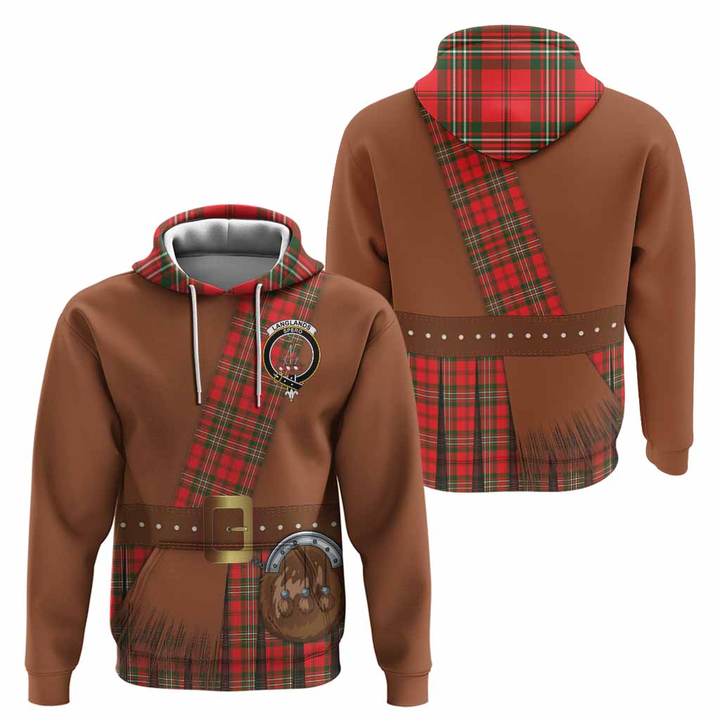 Langlands Tartan Crest Hoodie Kilt Costume Style