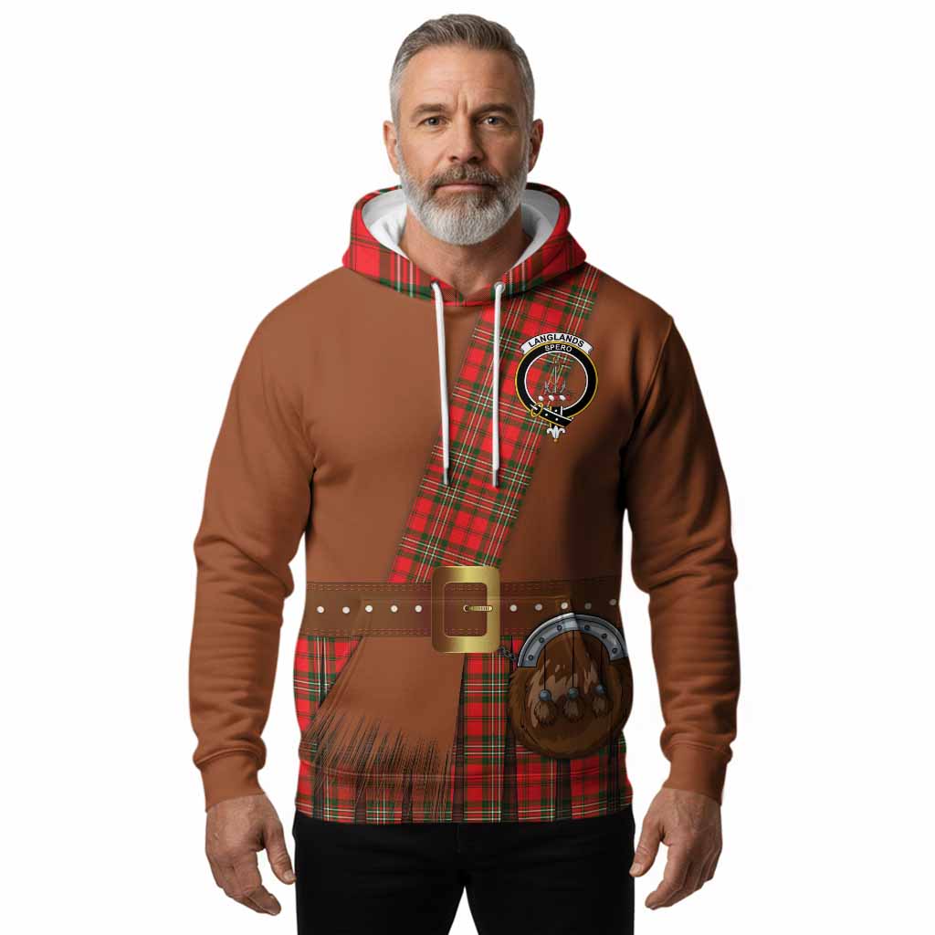 Langlands Tartan Crest Hoodie Kilt Costume Style