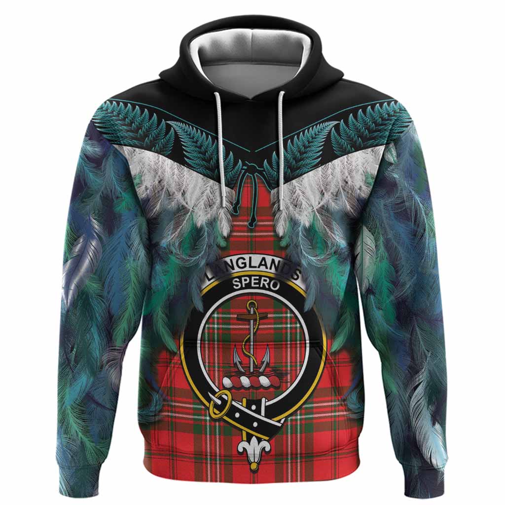 Langlands Tartan Crest Hoodie New Zealand Maori Korowai Cloak