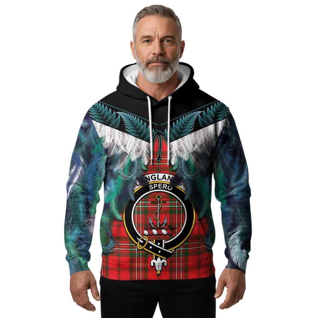 Langlands Tartan Crest Hoodie New Zealand Maori Korowai Cloak