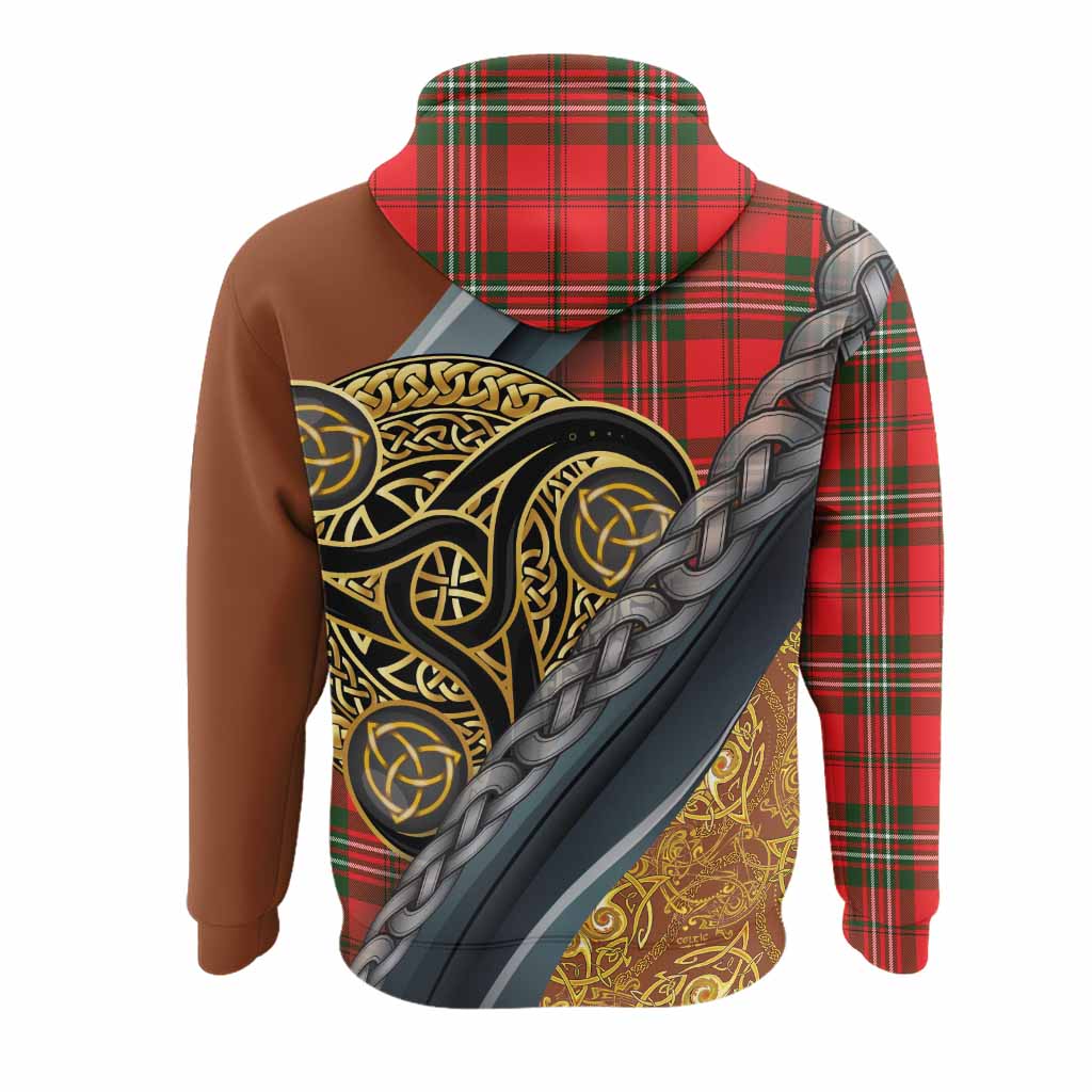 Langlands Tartan Crest Hoodie Scottish Triskele Celtic