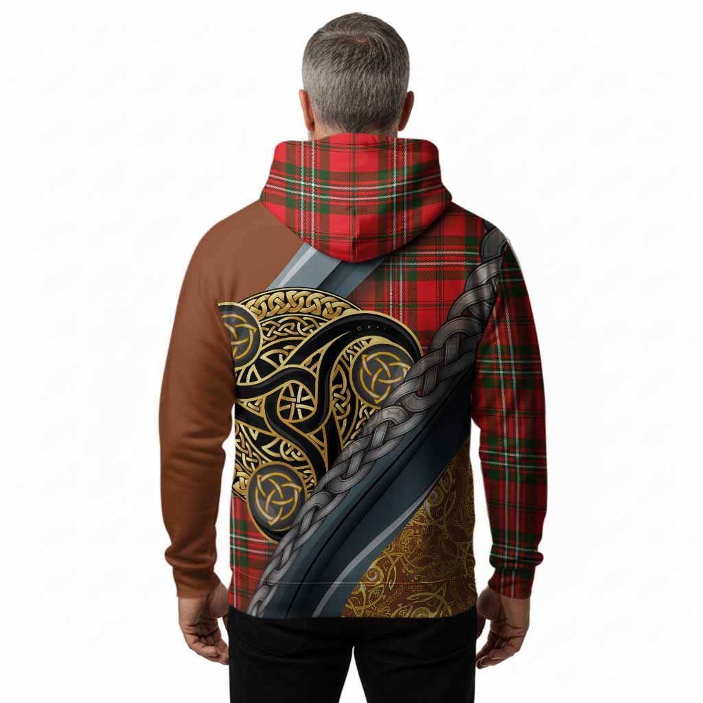 Langlands Tartan Crest Hoodie Scottish Triskele Celtic