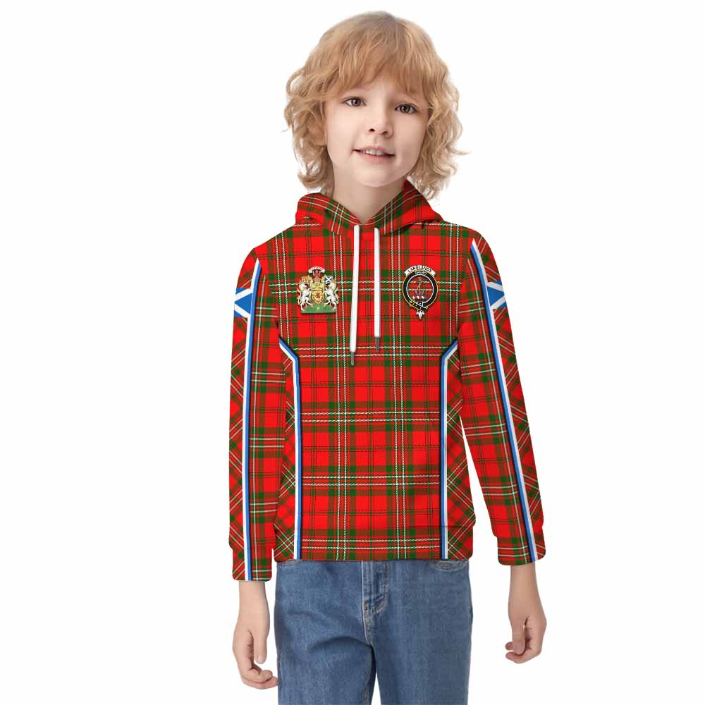 Langlands Tartan Crest Kid Hoodie Scotland Coat of Arm Flag Style - Tartan Vibes Clothing