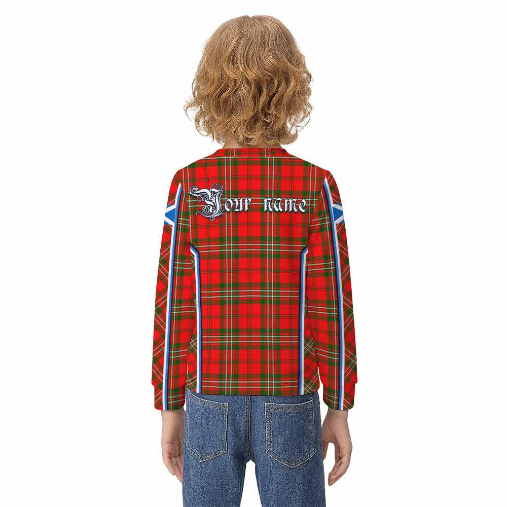 Langlands Tartan Crest Kid Knitted Sweatshirt Scotland Coat of Arm Flag Style - Tartan Vibes Clothing
