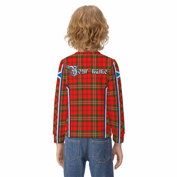 Langlands Tartan Crest Kid Knitted Sweatshirt Scotland Coat of Arm Flag Style - Tartan Vibes Clothing