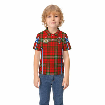Langlands Tartan Crest Kid Polo Shirt Scotland Coat of Arm Flag Style - Tartan Vibes Clothing
