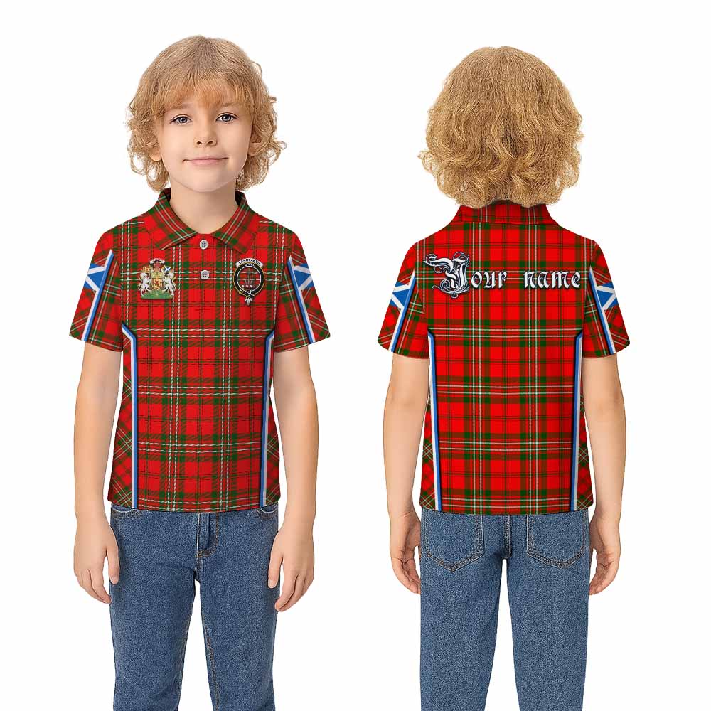 Langlands Tartan Crest Kid Polo Shirt Scotland Coat of Arm Flag Style - Tartan Vibes Clothing