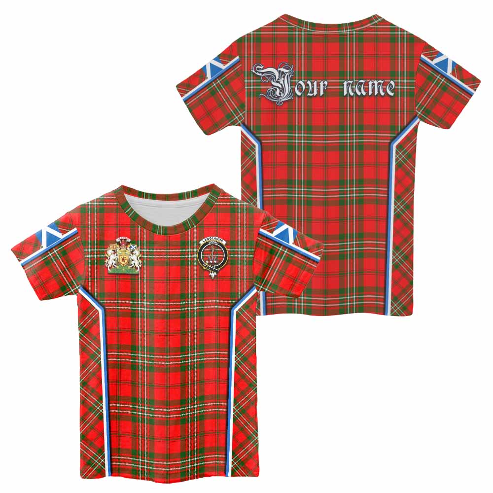 Langlands Tartan Crest Kid T-shirt Scotland Coat of Arm Flag Style - Tartan Vibes Clothing