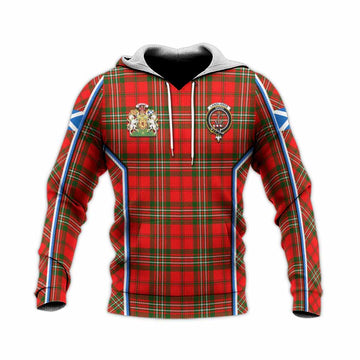 Langlands Tartan Crest Knitted Hoodie Scotland Coat of Arm Flag Style
