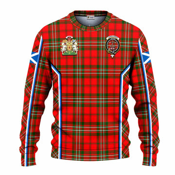 Langlands Tartan Crest Knitted Sweater Scotland Coat of Arm Flag Style - Tartan Vibes Clothing