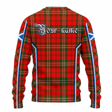 Langlands Tartan Crest Knitted Sweater Scotland Coat of Arm Flag Style - Tartan Vibes Clothing