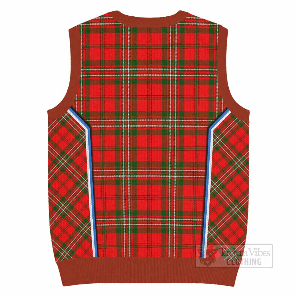 Langlands Tartan Crest Knitted V-Neck Vest Scotland Coat of Arm Flag Style - Tartan Vibes Clothing