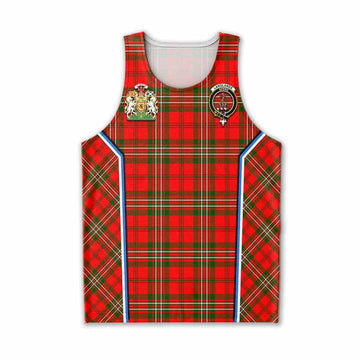Langlands Tartan Crest Men Tank Top Scotland Coat of Arm Flag Style