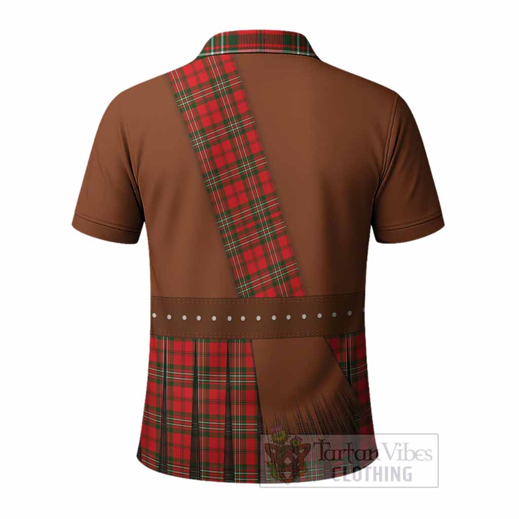 Langlands Tartan Crest Polo Shirt Kilt Costume Style
