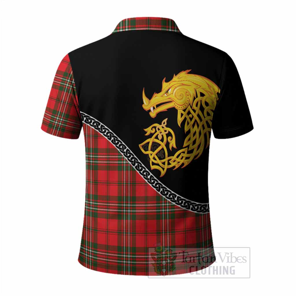 Langlands Tartan Crest Polo Shirt Legendary Dragon Knot Half Style