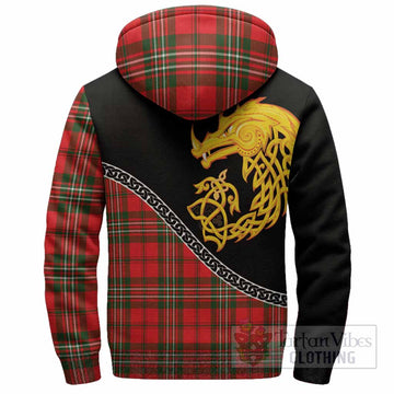 Langlands Tartan Crest Sherpa Hoodie Legendary Dragon Knot Half Style