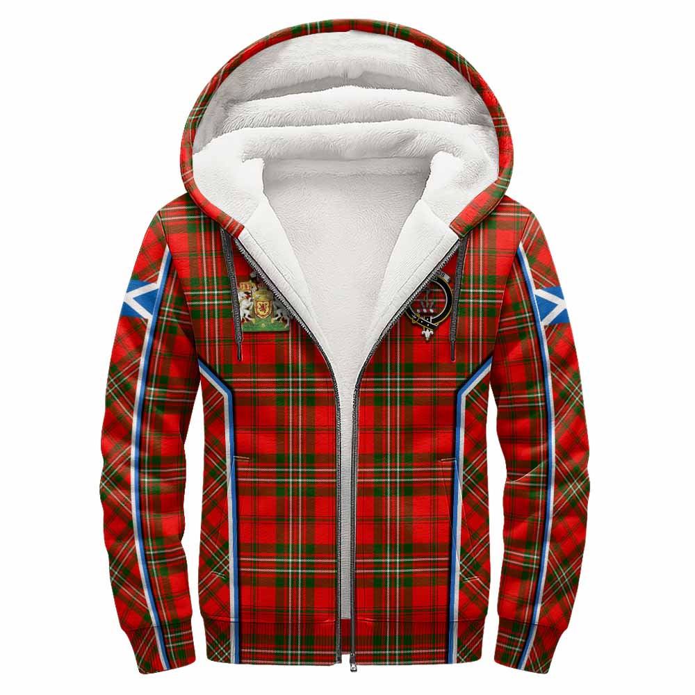 Langlands Tartan Crest Sherpa Hoodie Scotland Coat of Arm Flag Style - Tartan Vibes Clothing